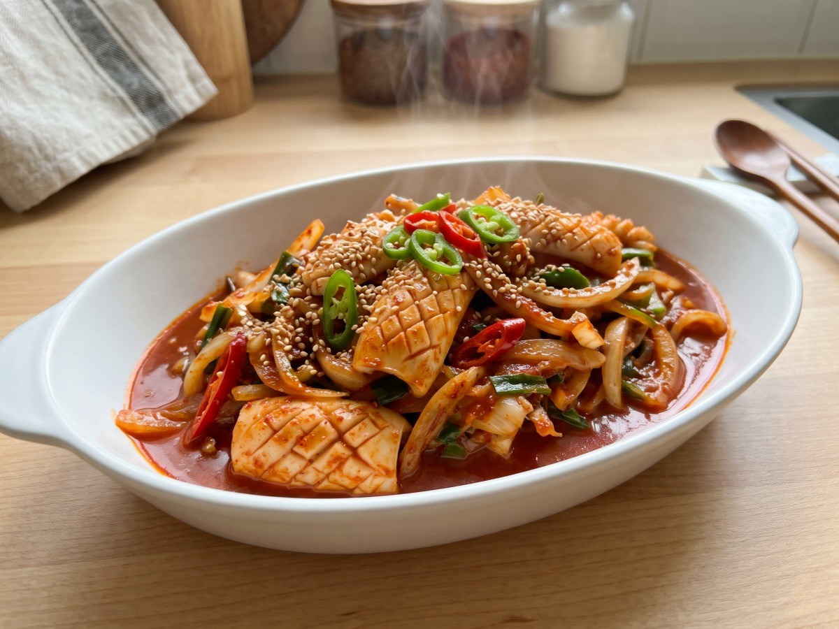편스토랑 류수영 오징어볶음 매콤하게 완성된 요리